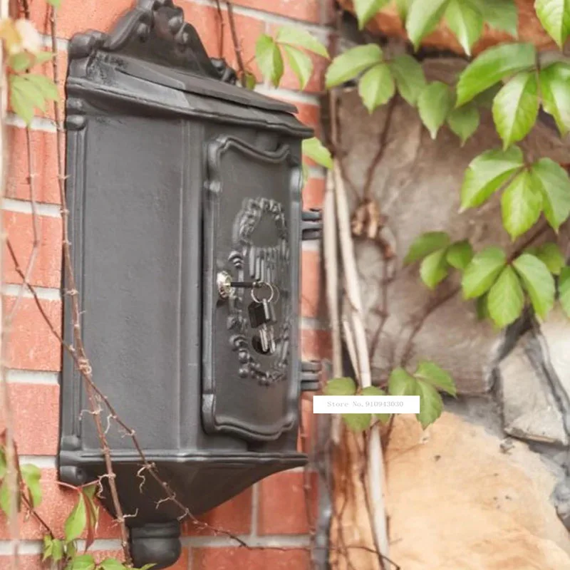 Mailbox Metal Letters Post Box Wall Mounted Postbox Vintage Home Garden Yard Vintage Retro Aluminium Alloy Mail Box