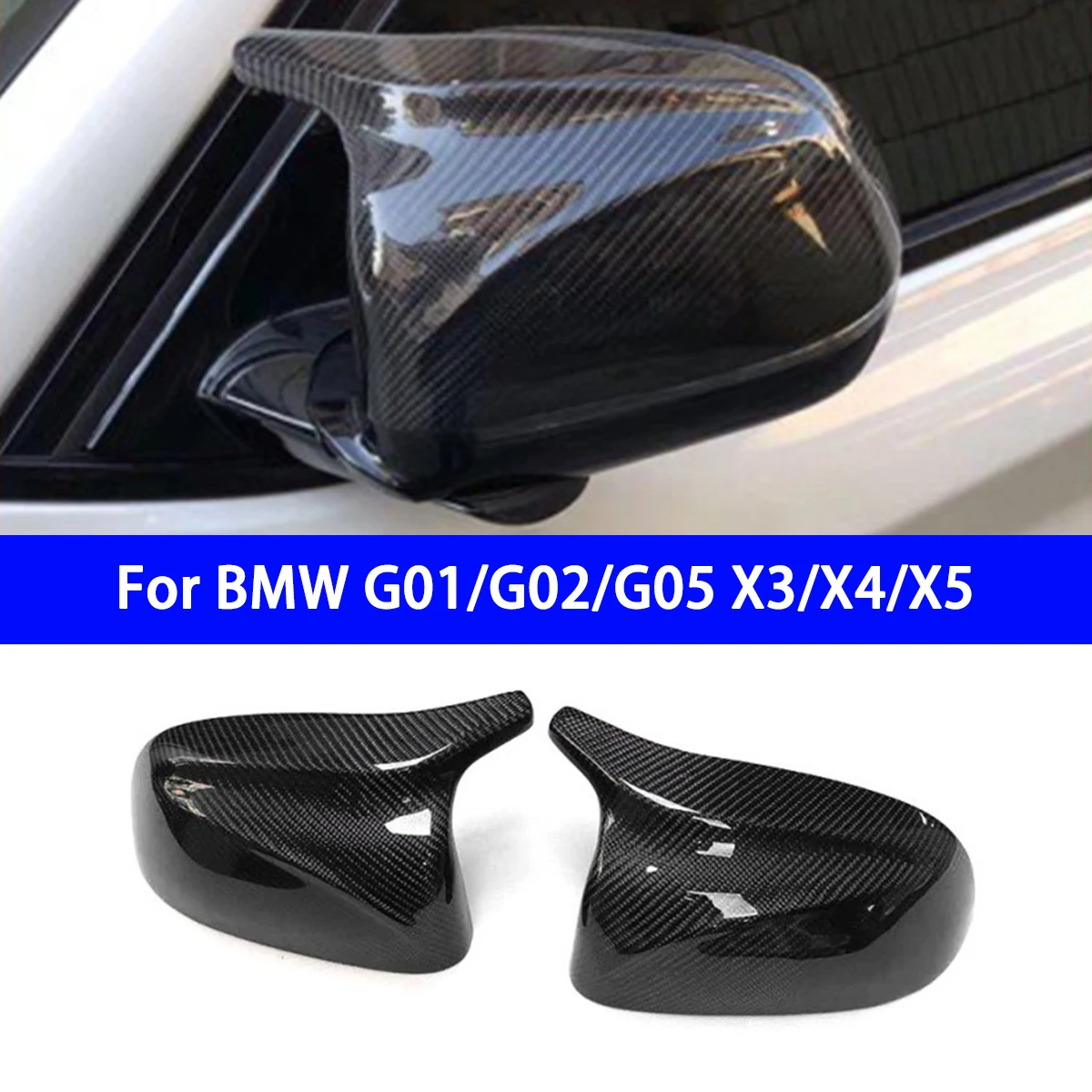 

Suitable for BMW New X3X4X5 G01G02G02G05 Modified Carbon Fiber Rearview Mirror Shell Devil Horn Reversing Mirror Shell