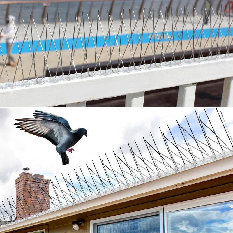 Stainless Steel Bird Deterrent,Durable Pigeon Repellent for Birds and Cat, Anti Climb Security Wall Fence
