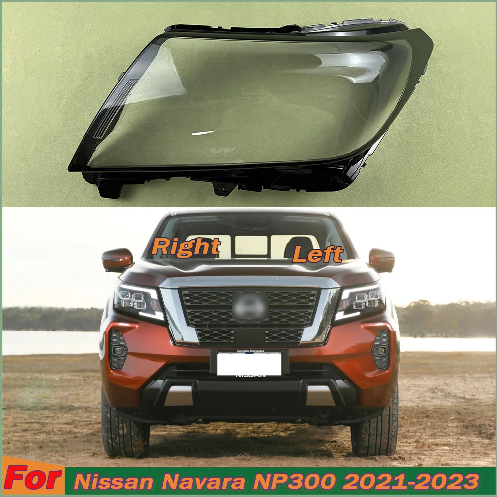 

For Nissan Navara NP300 2021 2022 2023 Transparent Headlight Cover Lampshade Lamp Lens Shell Headlamp Housing Plexiglass