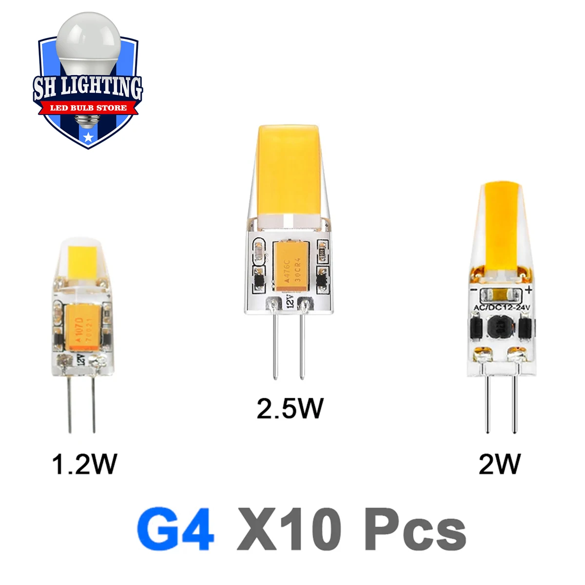 

10PCS 12V AC/DC G4 COB Lamp LED AC/DC 12V Corn Light 1.2W 2W 2.5W Spotlight Chandelier Bulb Replace Halogen Lamps