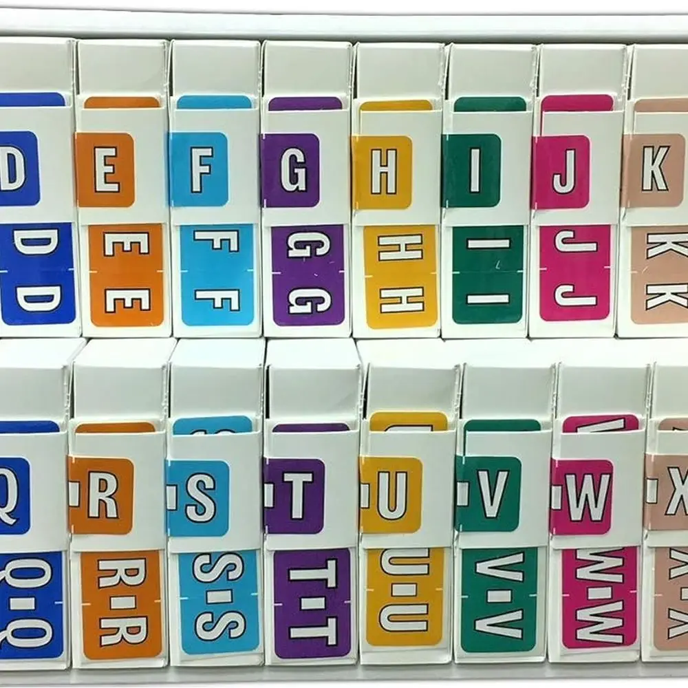 

Complete Alphabetic File Folder Set A-Z, Including Mc, with Tray, ColorBrite Series Compatible, 1.5 x 1 Alpha Stickers, 27 Rolls