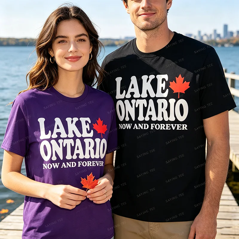 Lake Ontario Jetzt und für immer T-Shirt, Y2k Kanada Trvale Spruch T-Shirt, Humorvolles kanadisches stolzes Grafik-Persönlichkeits-Shirt für Frauen und Männer – Detail 4
