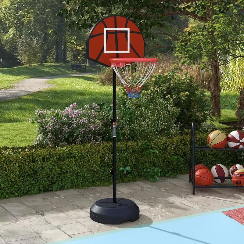 Support de basket-ball à hauteur réglable 98-148 cm avec panier magnétique, noir, expédition depuis la Pologne