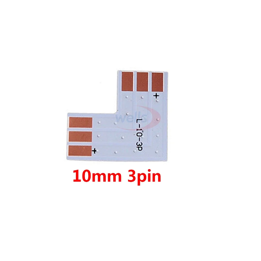 5pcs 2Pin 3Pin 4Pin LED Connector 8mm 10mm L/T/X Shape FPC Free Welding Adapter Use For 3528 2812 5050 RGB Light Strip