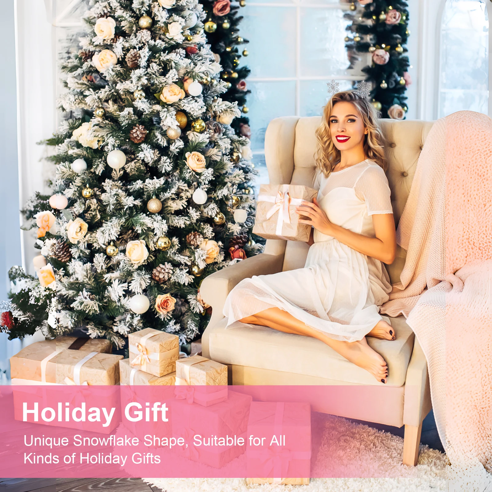 

3 шт., повязки на голову со снежинками, обручи для волос из хрустального сплава, рождественские аксессуары для волос, праздничный головной убор, костюм для вечеринки, повязка на голову со снежинкой