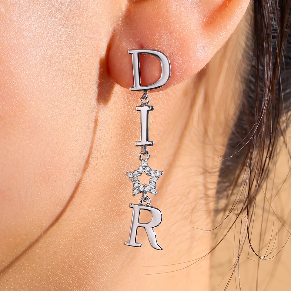 أقراط نجمة رائعة فاخرة مناسبة للسفر اليومي والحفلات والولائم. #1