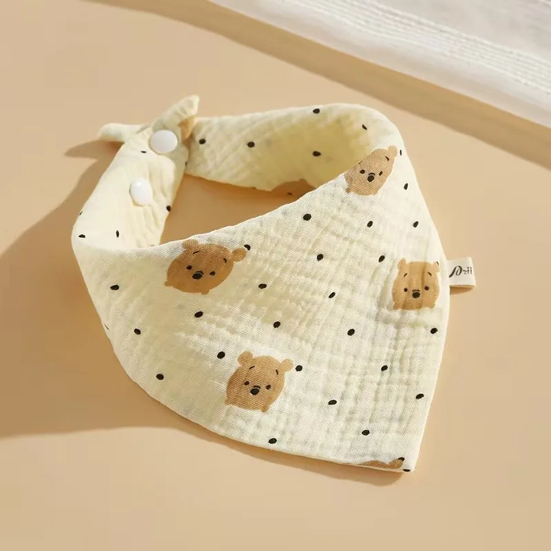 6pcs Cotton Baby Bibs Triangle Scarf 4-layer Gauze Newborn Saliva Towel Anti-spitting Milk Muslin Burp Cloth Babies Accessories image 5