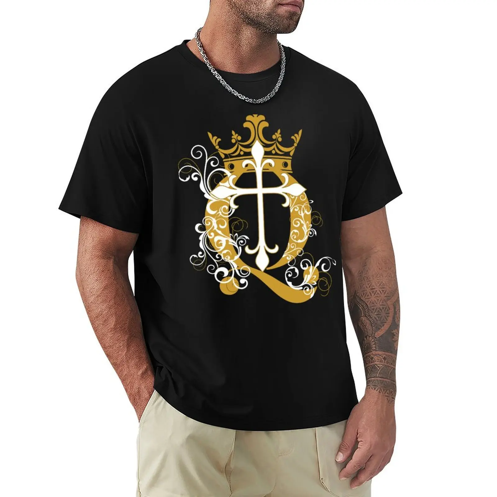 Cross Q Crown in Gold Fitted T-shirt anime customizeds animal prinfor boys new edition men clothing