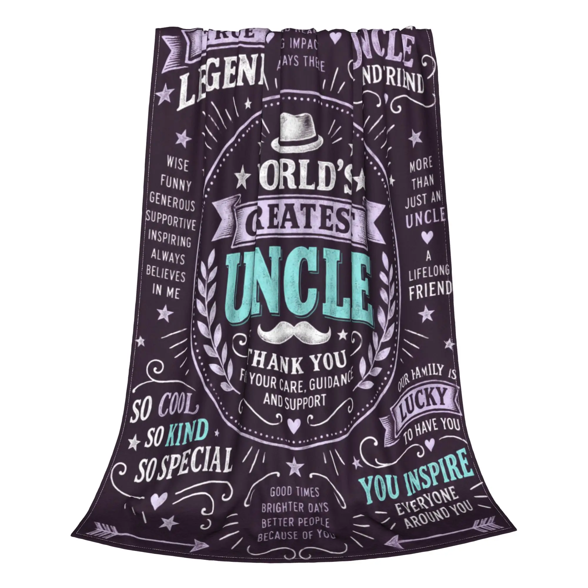 1PC Home World's Greatest Uncle Tee Thanksgiving Gifts to Abuelo Papa Blanket Throw Super Cosy Plush Living Room Sofa