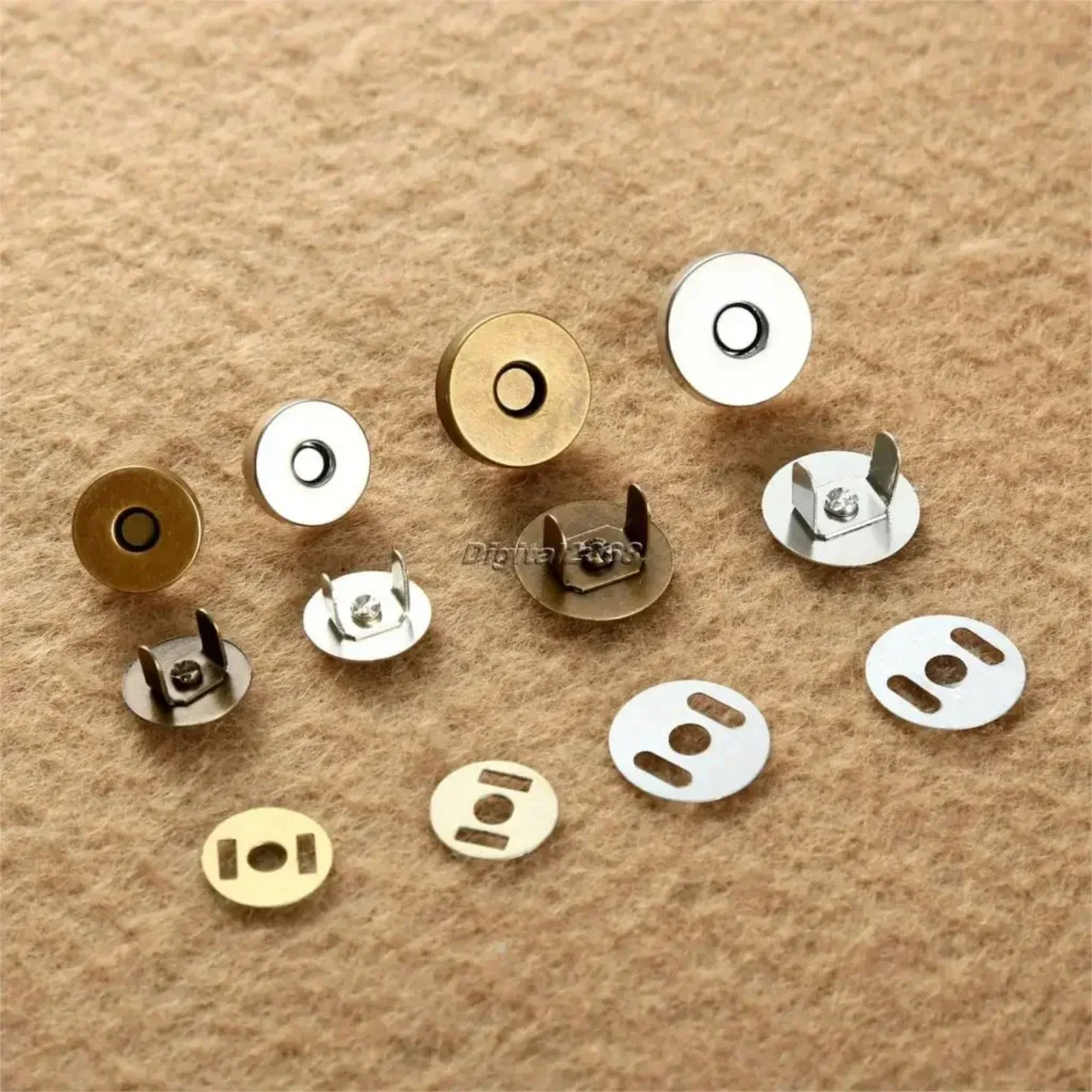 New 10 Sets Magnetic Metal Snaps Fasteners Bag Purse Clasps Sewing Buttons For Handbag Craft Leather Coat Buttons 14mm/18mm