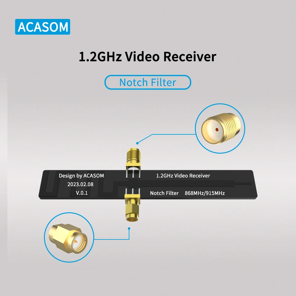 Compatible TBS 1.2GHz 1.3GHz VRX Notch Filter (868/915 MHz) improves video reception for 1.2-1.3GHz video receivers