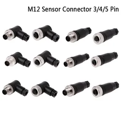 M12 Sensor Connector Waterproof Plug Aviation Plug M12 Connector Male And Female Plug Pin Hole 4 5 8 12 Core