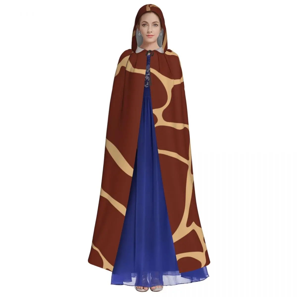 Long Cape Cloak Gold Giraffe Hooded Cloak Coat Autumn Hoodies