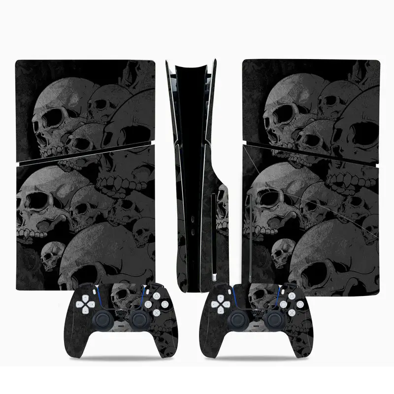 PS5 Slim Skin Sticker Protective Vinyl Decal Cover For Game Console And Controllers Skull Spider Pattern Anti Scratch
