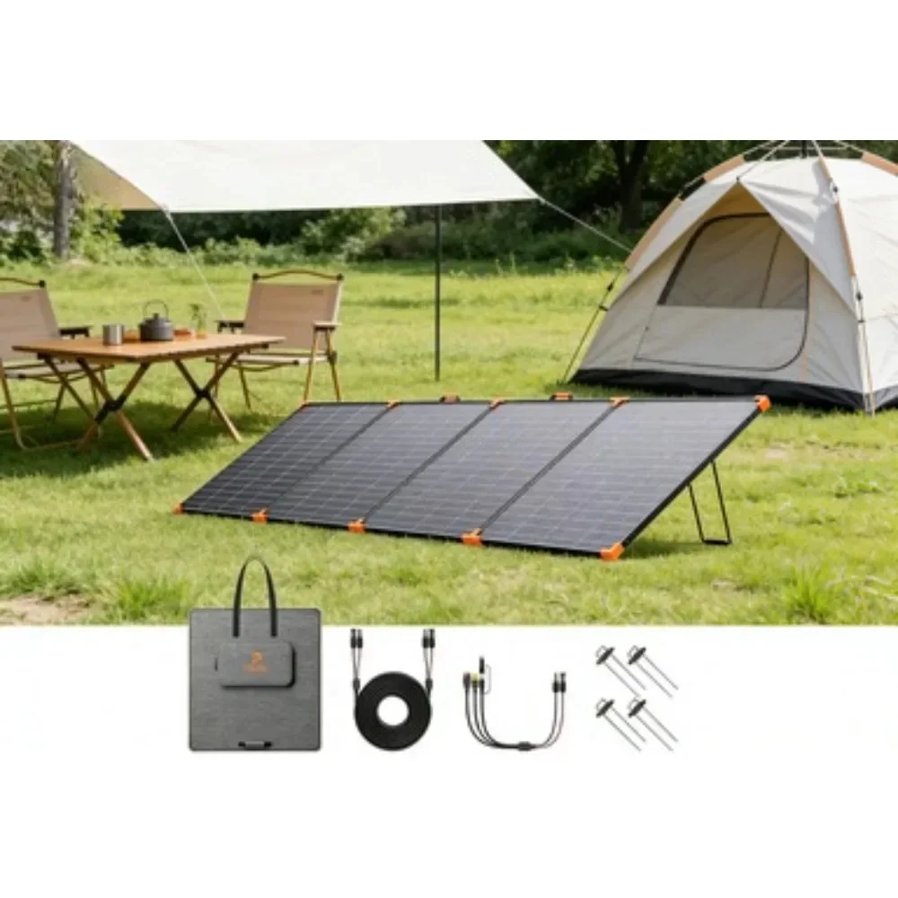 Applicable to 500W Portable Solar Panel 38V Foldable N-Type 16BB High Efficiency 25% IP68 Waterproof for RV Off-Grid Power Backu