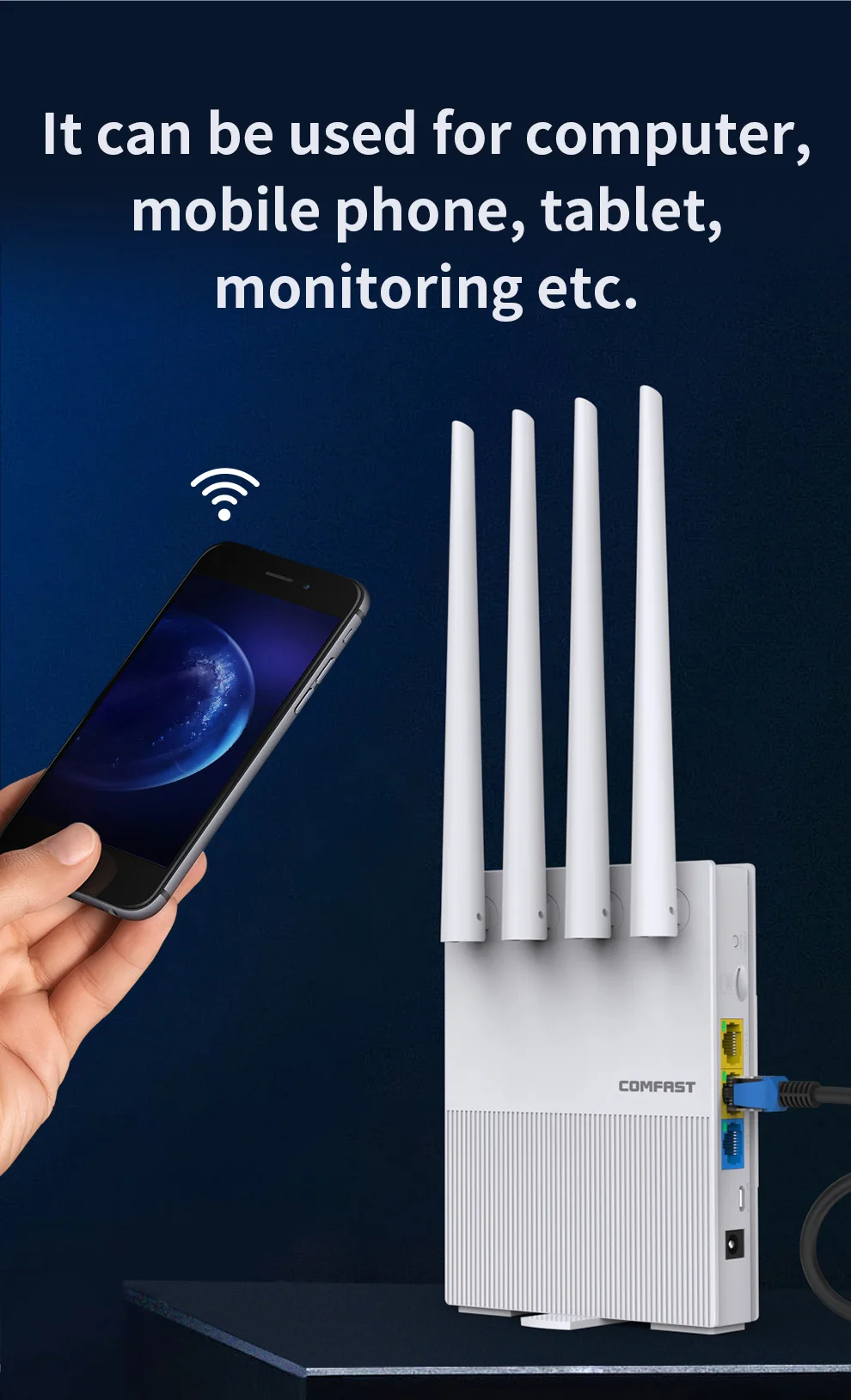 SIMカードスロット付きワイヤレスwifiルーター,屋外モデム,プラグおよびプレイ,150m, 750mbps,2.4g,5.8g,4アンテナ,32ユーザー