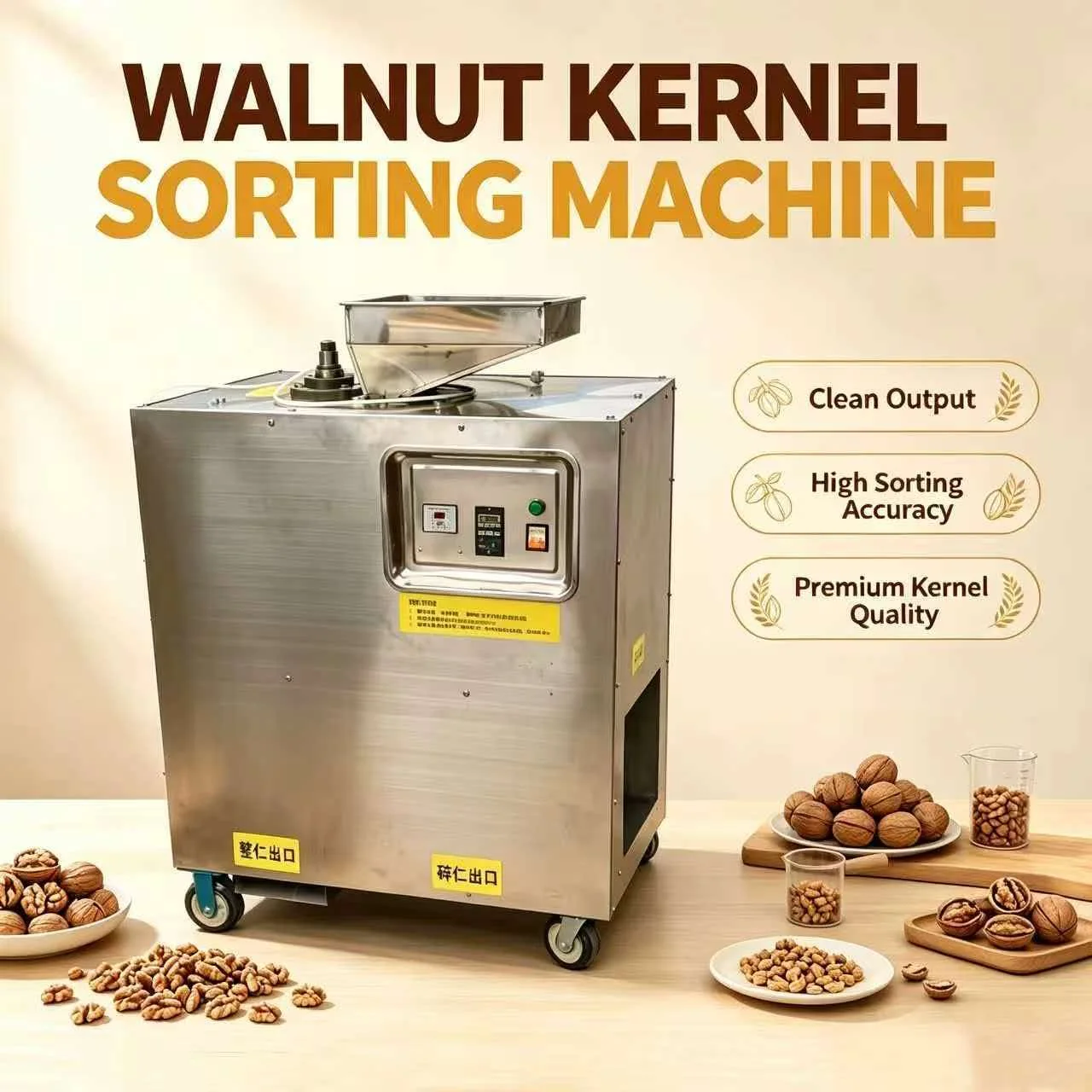 Commercial Walnut Cracker Machine Stainless Steel Walnut Shelling Equipment Automatic Walnut Dehusker Labor Saving