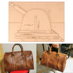 Bolso de mano de cuero hecho a mano para hombre, patrón de costura de cuerpo cruzado de un hombro, acrílico con accesorios de plantilla de agujero