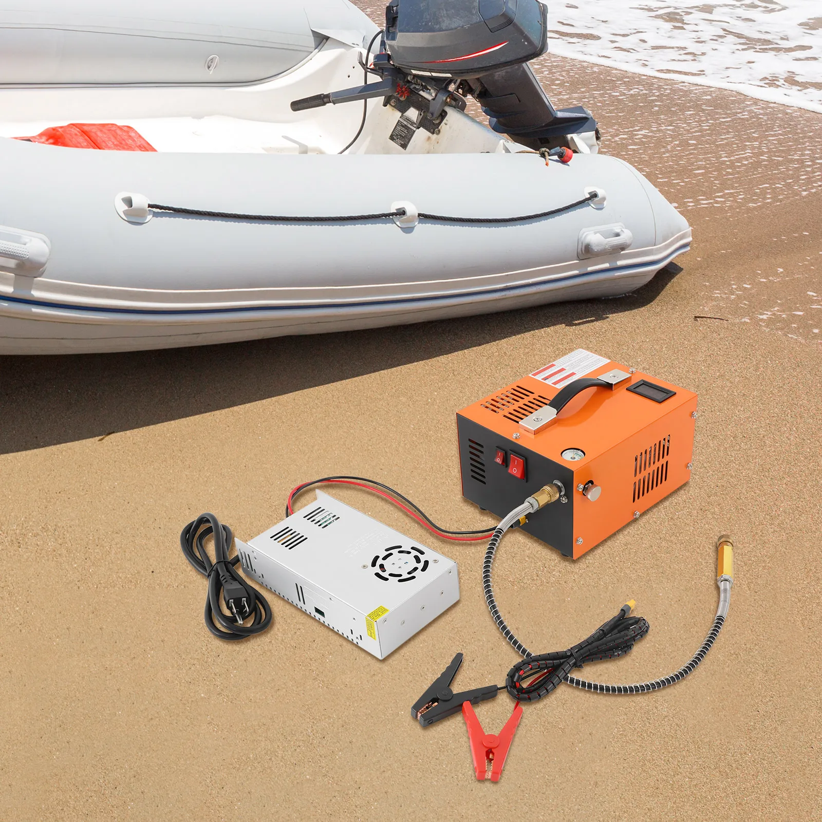 

Бесщеточный воздушный компрессор 4500PSI 300W с двойным питанием 12V/110V и LED-дисплеем для PCP пневматических винтовок