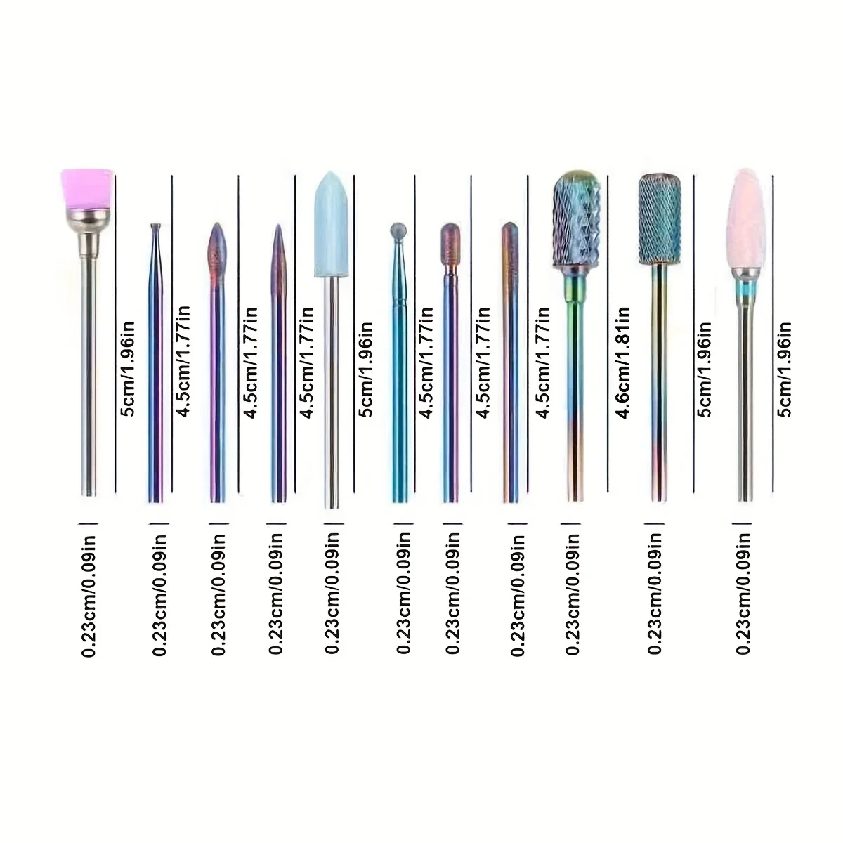 10/11/13/19Pcs/Box Professional Ceramic Nail Drill Bit Set Electric Manicure Nail File Bit For Acrylic Gel Nails And Cuticles