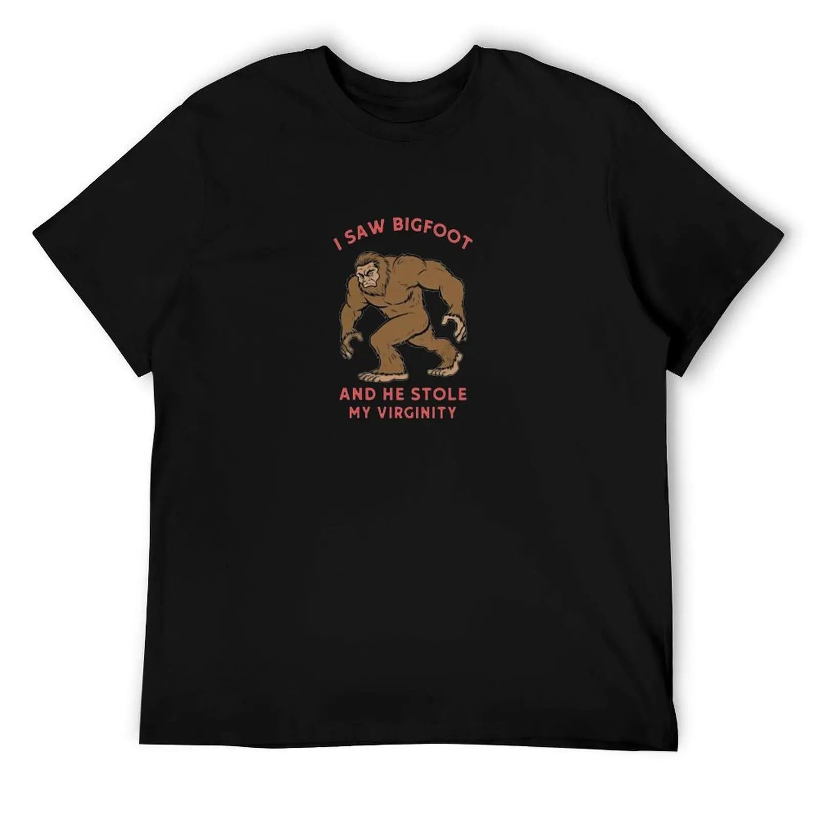 Saw bigfoot y he robó la camiseta de la Virgenidad, camisetas para hombre, camiseta informal para hombre, Camiseta de algodón pesado