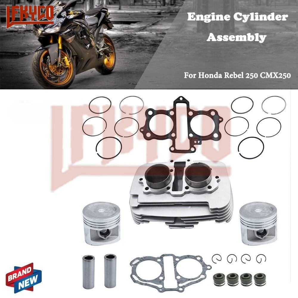 Motorcycle Accessory 53mm Engine Cylinder 223CC Piston Kit Set Motor For Honda Rebel CA 250 CMX250 Motoblock ATV Equipment Parts