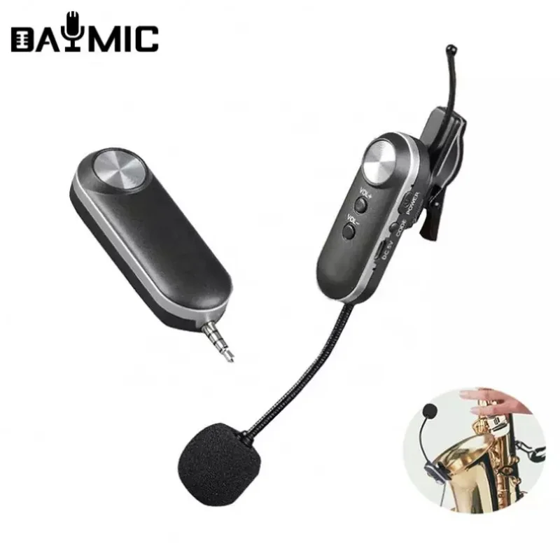 

Professional Guitar Wireless Microphone for Saxophone Bass Piano Erhu Violin Cello 색소폰마이크