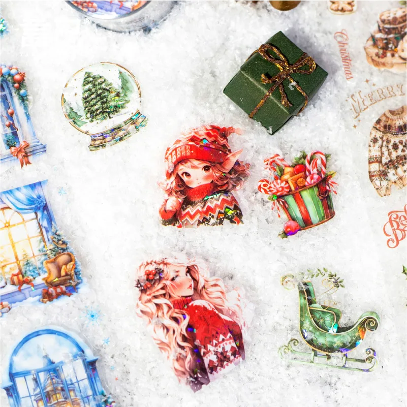 Mr. Paper, 200cmChristmas Party Themed Decoration Stickers, DIY Collage Scrapbook Notebook Photo Frame Diary Decoration Stickers