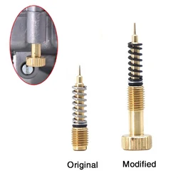 Parafuso de ajuste do ar do carburador da motocicleta do metal, mistura ociosa, parafuso da relação do combustível para Harley CV40, Keihin CVK34, CVK36, CVK40, 28mm, 42mm