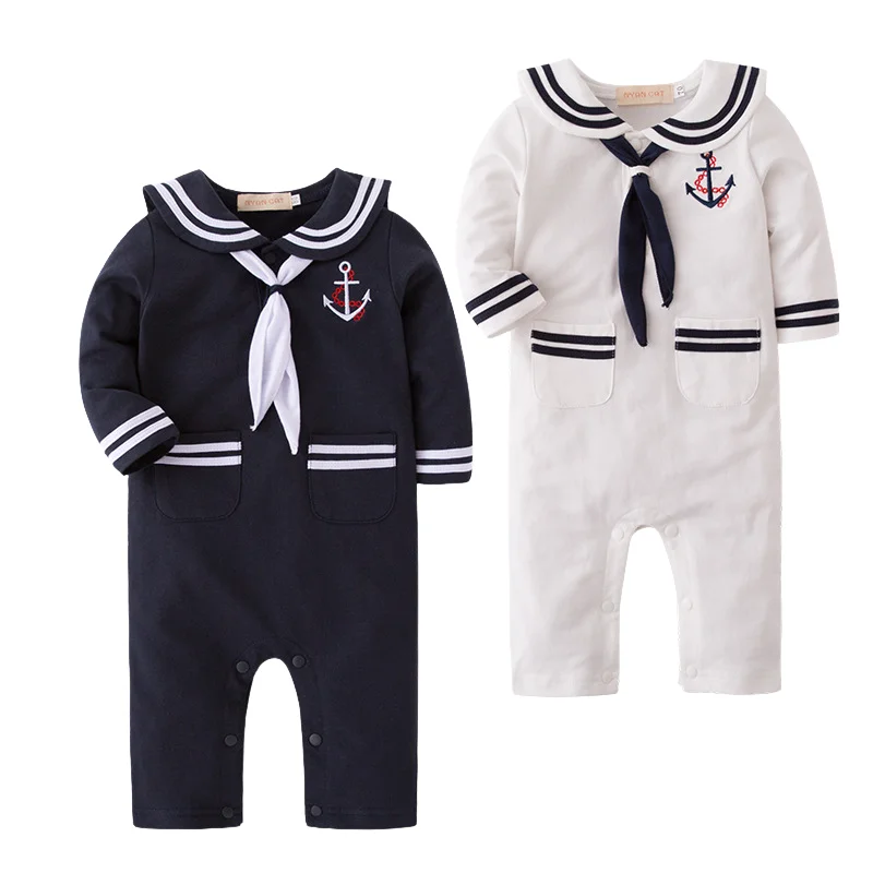 

Halloween Children Rompers Captain Cosplay Costume Baby Sets Lapel Fashion Uniform Long Sleeve Stage Performance Clothes