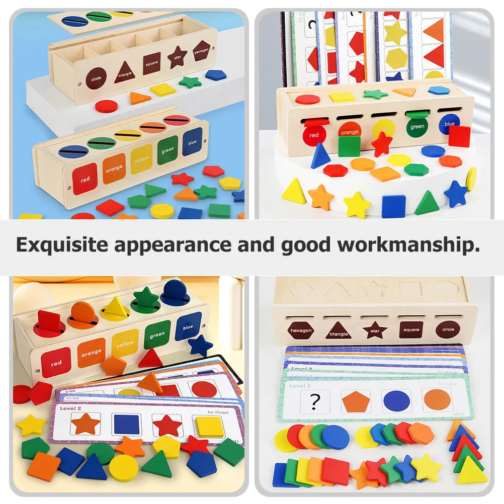

Набор деревянных развивающих игрушек Монтессори: цвета и формы, пазлы для развития координации рук и глаз у детей
