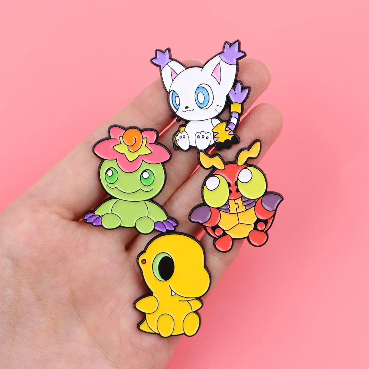 Cute Anime Digital Monster Enamel Pin Brooches for Women Lapel Pins Badges on Backpack Clothing Accessories Jewelry Friends Gift