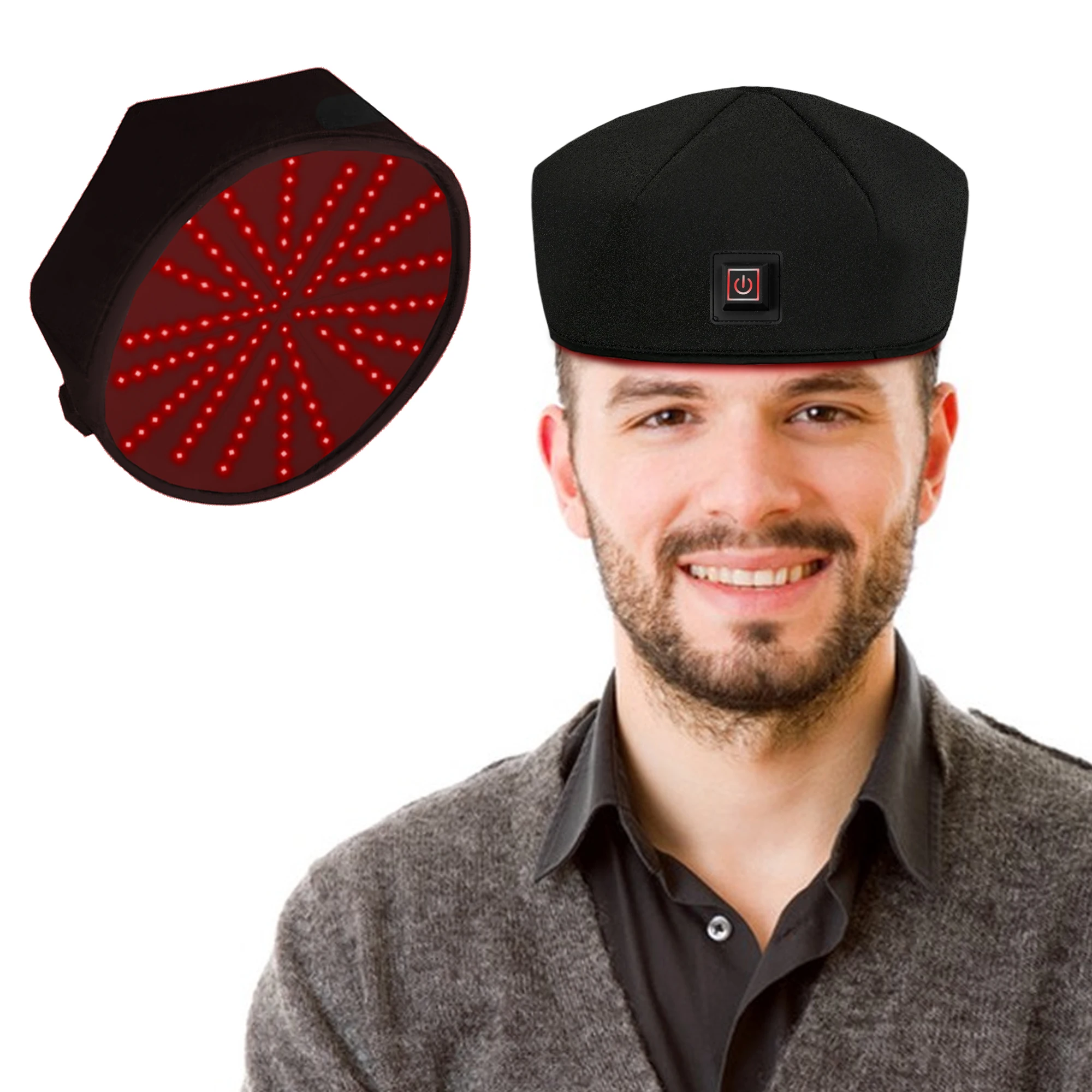Hair Care For Hair Loss - 126-teilige Infrarot-LED 660&850nm Rotlicht-Haarwuchskappe für Haarwuchs,