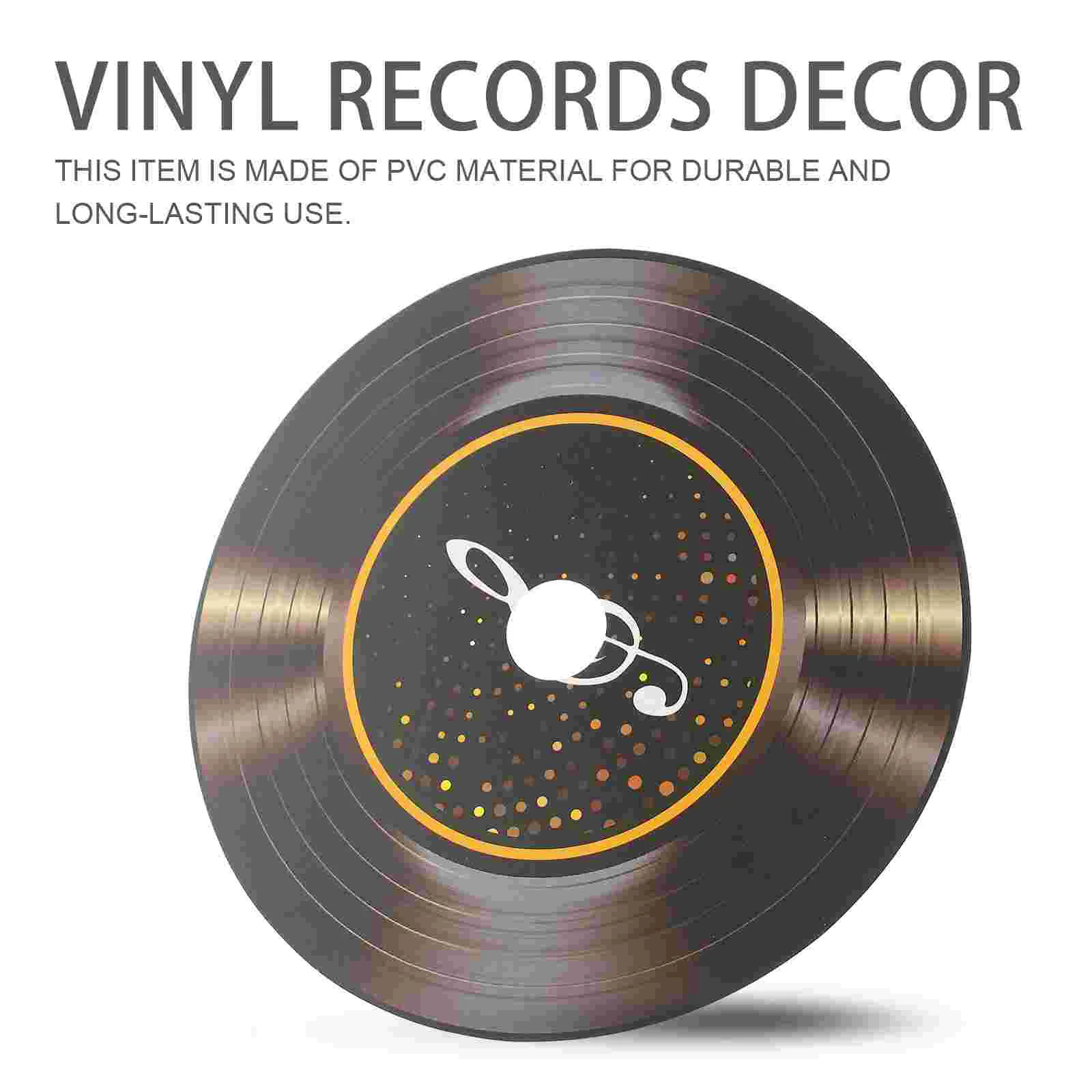 12 Pcs Vinyl Record Decoration Records Wall Ornaments Blank Pvc Home Disco Party Decorations Retro