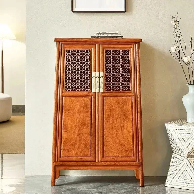 Big fruit red sandalwood opposite the door, Chinese Zen storage in the entrance cabinet