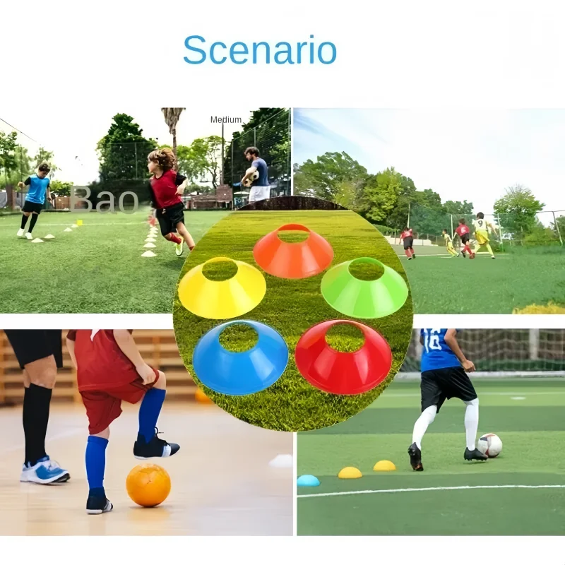 10pcs Soccer Training Sign Dish Toy Pressure Resistant Cones Marker Discs Bucket Outdoor Basketball  Training Sports Accesso Toy