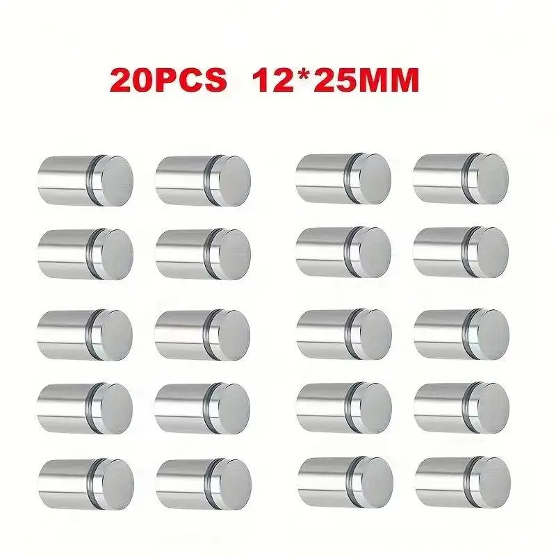 

20 pieces of advertising screws, 12x25mm stainless steel screws, used for wall mounting glass/acrylic signboard support fixing s