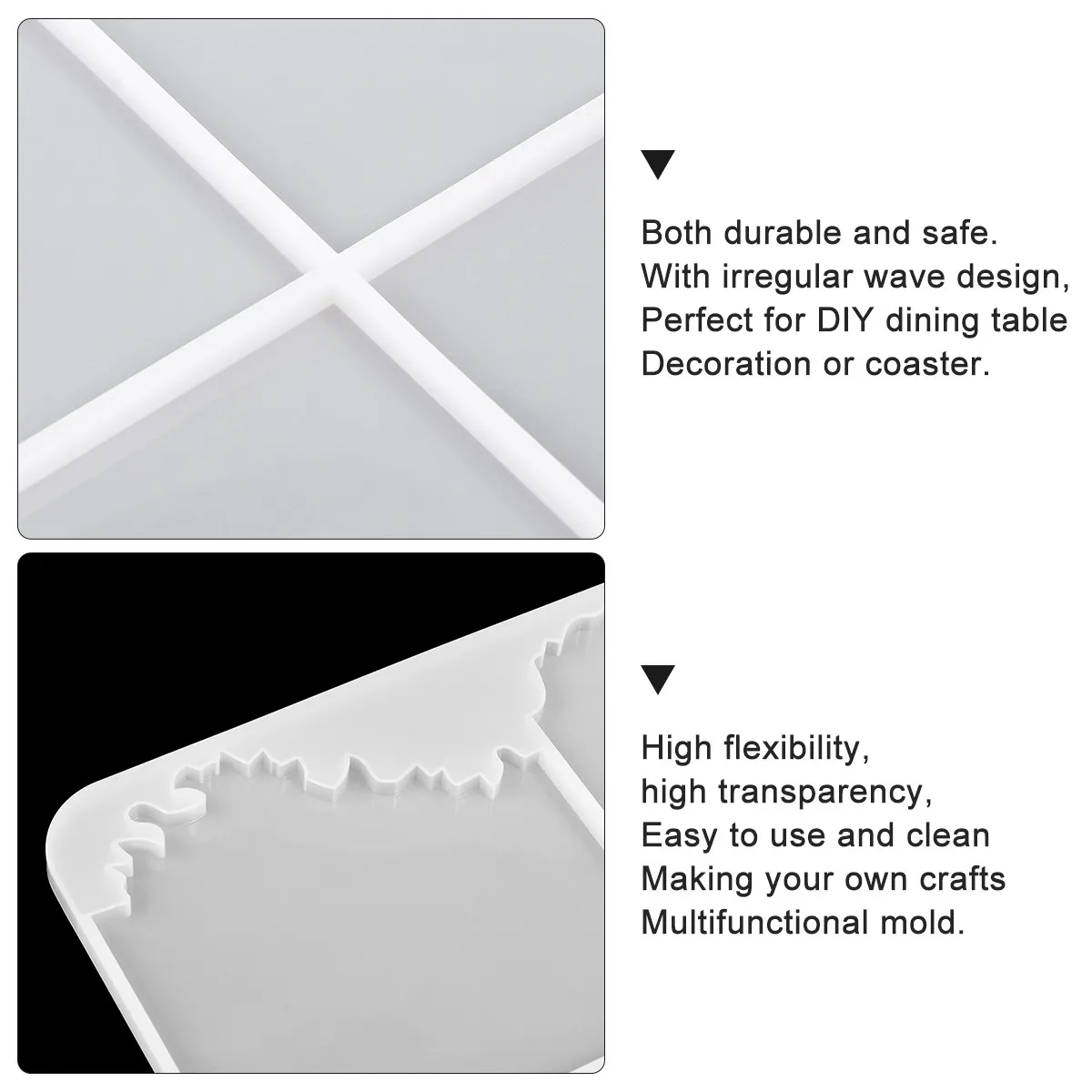 

1Pcs Irregular Ocean Wave Silicone Mold Premium Flexible Transparent DIY Crystal Epoxy Resin Mold for Coaster Cup Mat Decoration