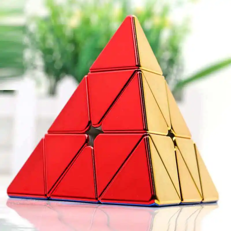 Shiny Pyramid Speed Cube 3x3x3 Educational IQ Challenge Gifts For Adults Teens Sensory Fidget Toys Calm Down кубик рубика