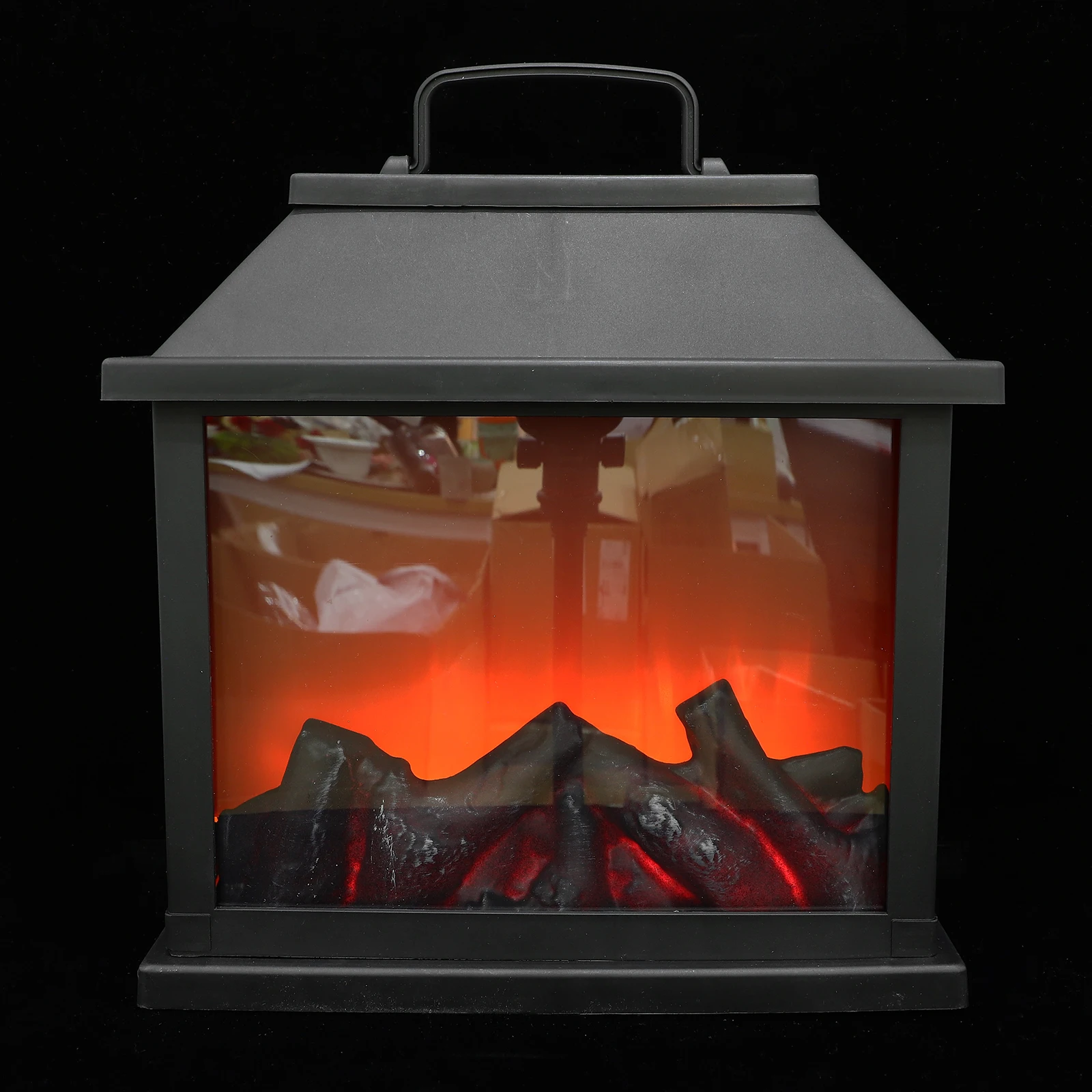 

Simulated Fireplace Light LED Lantern Plastic Xmas Night C Decorative Hanging Christmas Party Lantern Home Bedroom Bar Store