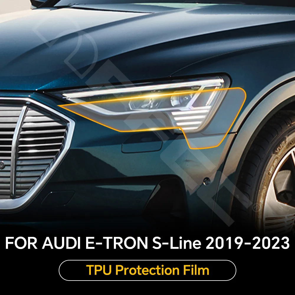 For AUDI E TRON 2019-2023 Car Headlight Rearview TPU Protection Film Pre-cut PPF Anti-Scratch Clear Bra Resistant Repairable Kit