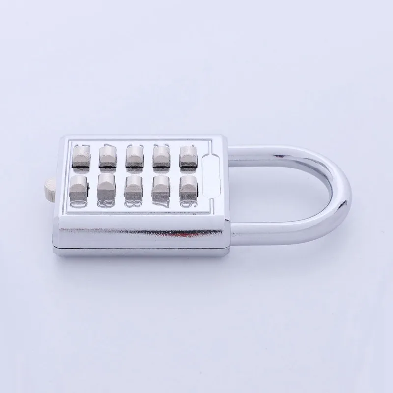 Anti-Theft Button Combination Padlock Digit Push Password Lock Zinc Alloy Security Lock Suitcase Luggage Coded Lock Cupboard Cab