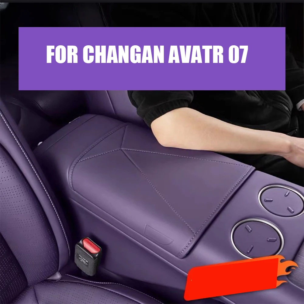 

For Changan AVATR 07 2024 2025 Leather Car Armrest Storage Box pad Cover Mat Protection Center Console Cushion Accessories