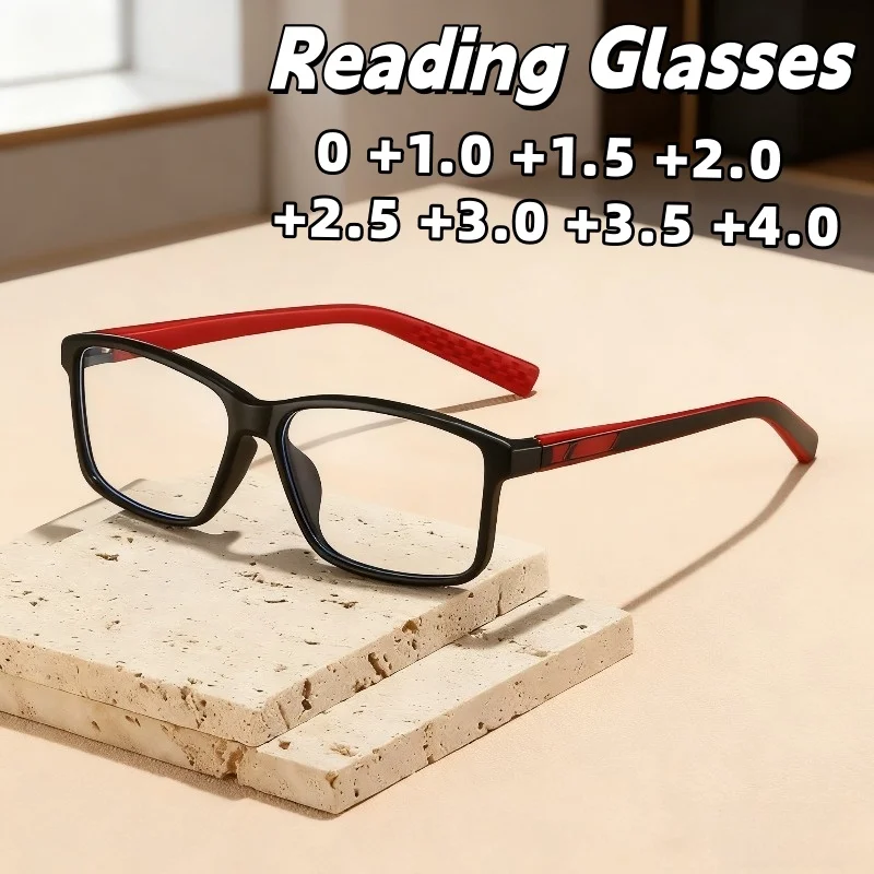 

Ultra-Lightweight Comfortable Anti-Blue Light Reading Glasses Sporty Spring-Legged Presbyopia Glasses Unisex 0 To +4.0