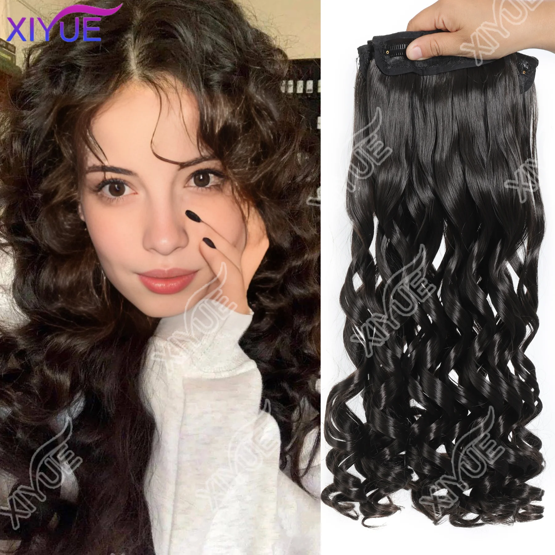

DIFEI synthetic 4 pieces/set Roman roll clip from natural curly female hair accessories thickened wig piece princess roll byDIFE