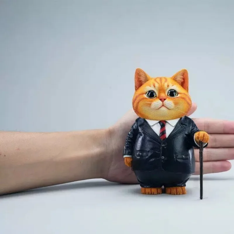 Pre-sale JXK346 1/6 Scale Simulated Animal Model Wearing A Suit Cat Model Resin for Action Figures Body Collection Ornament