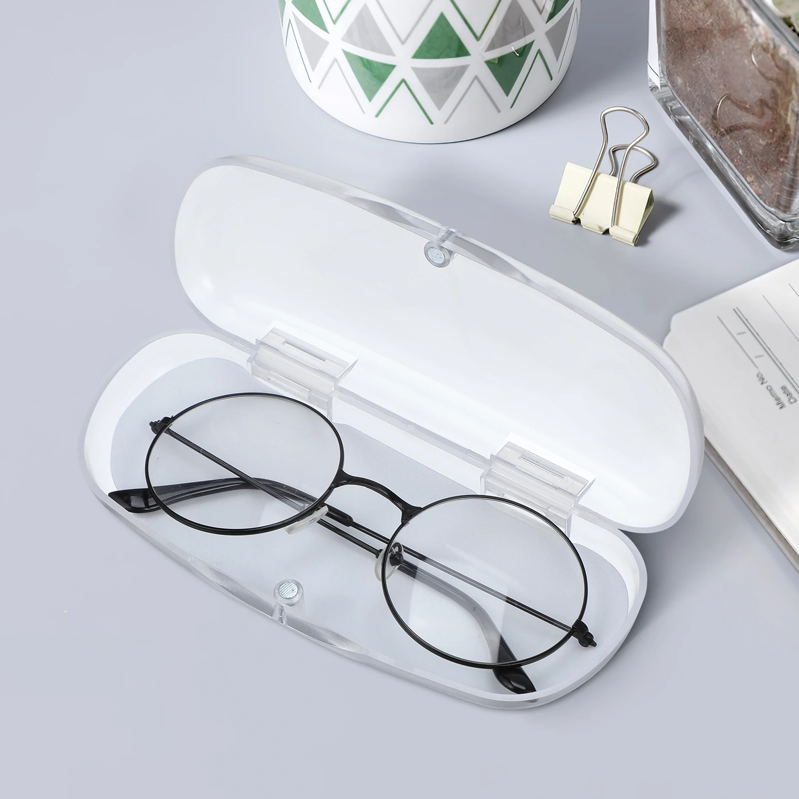

3 Pcs Glasses Storage Box Clear Hard Case for Eyeglasses Travel Accessories Lightweight Portable Protective Frosted Container