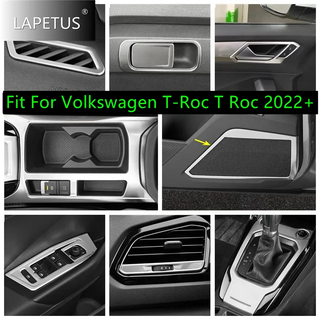 

Silver Door Handle / Door Speaker / Gear / Storage Box Cover Trim Fit For Volkswagen T-Roc T Roc 2022 2023 2024 Car Accessories