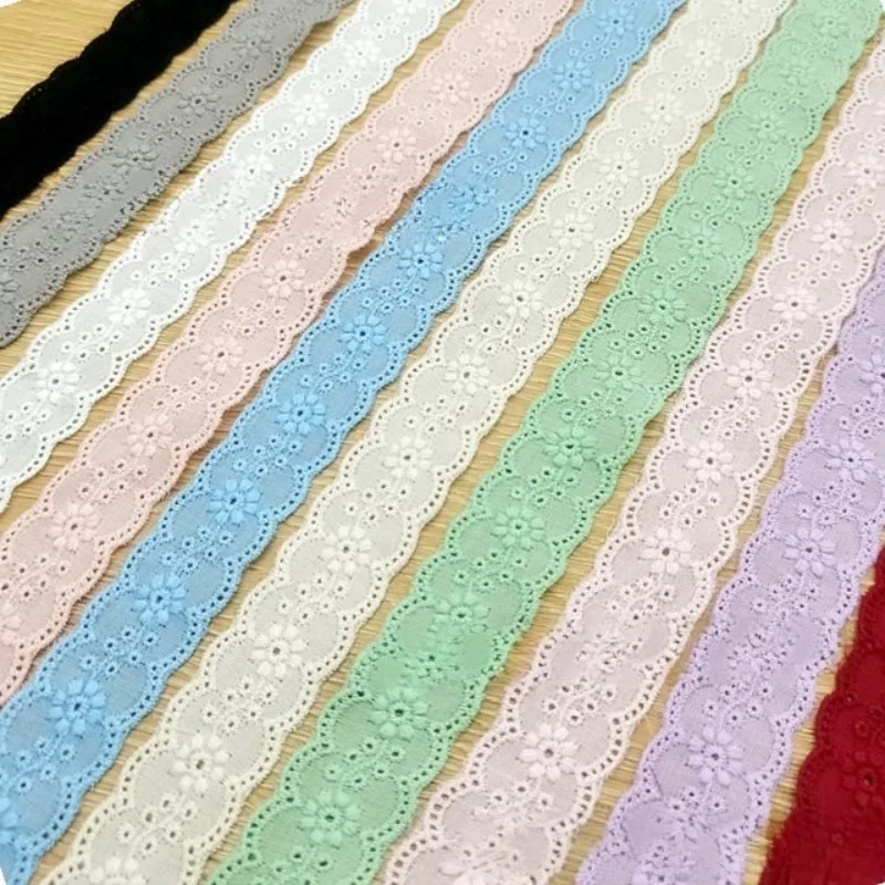 

14YX2.5CM Wide, Multi-color Cotton Lace Fabric Handmade Wedding Dress Women's Clothing Textile Background Decoration Accessories